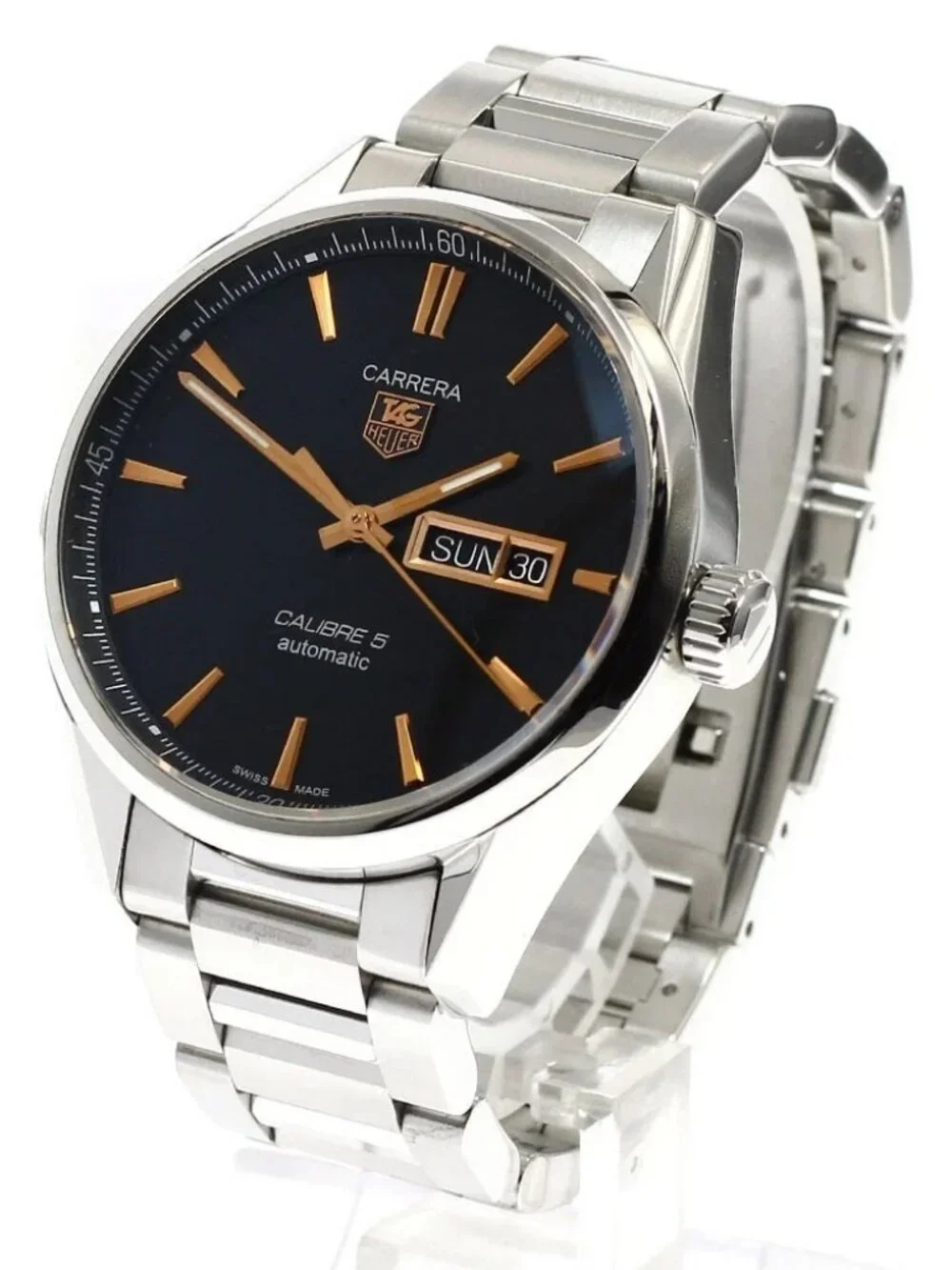 TAG HEUER Carrera Caliber 5 WAR201C-1 Day date Automatic Men's Watch_